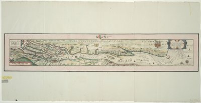 Map of the Lower Elbe, 1:160 000, Copper Engraving, 1628 by Willem Janszoon Blaeu